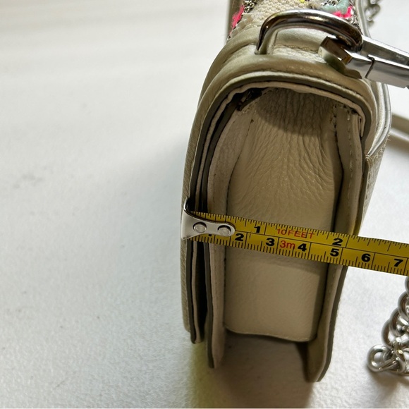 Rebecca Minkoff Beaded Cream Crossbody Bag with Chain Strap - Picture 7 of 12